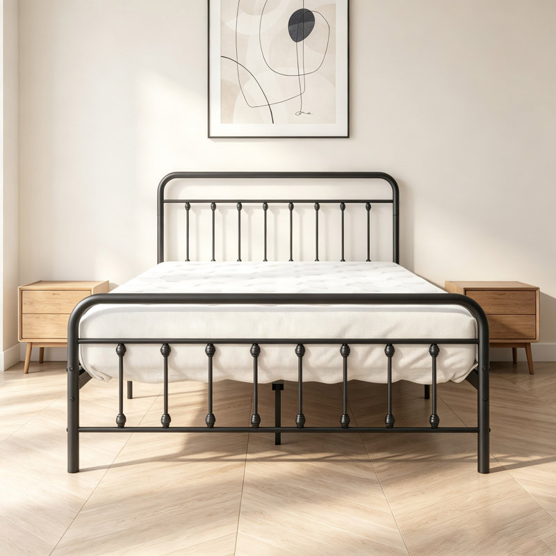 Cliffrose Metal Spindle Bed, Queen, Black