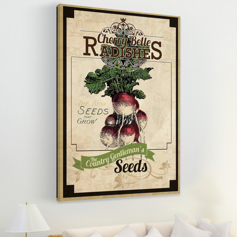 Seed Packet Radishes - Wrapped Canvas Print, 46 cm H x 30 cm W