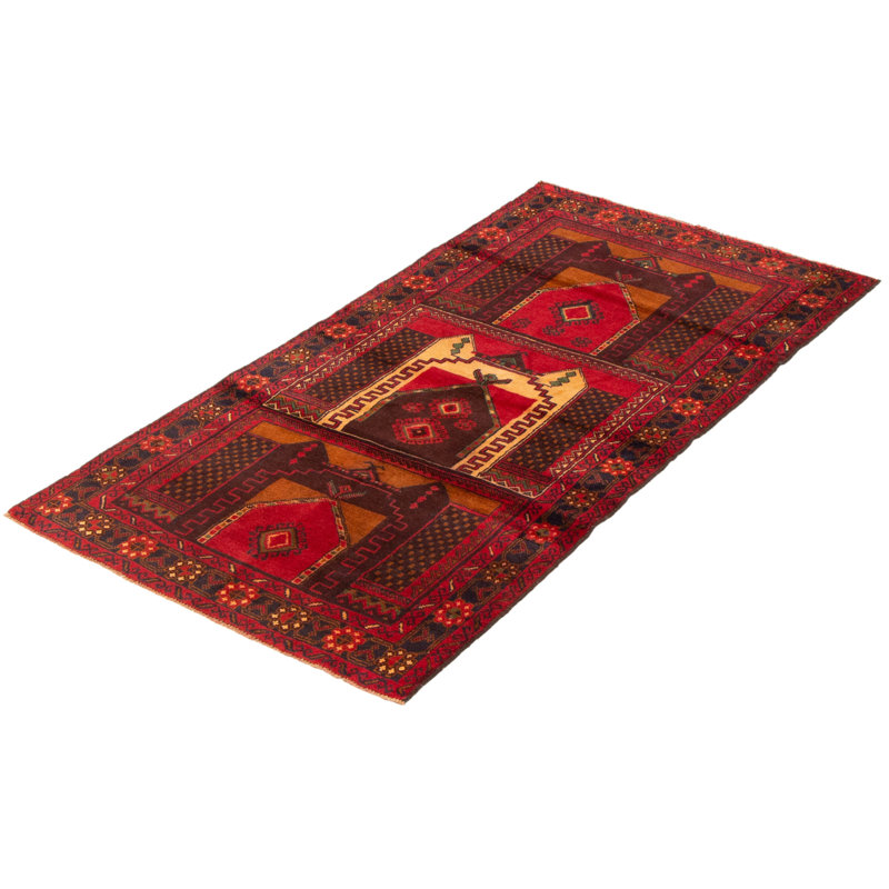 Tapis rouge foncé Dequita 3 pi 3 po x 6 pi 0 po