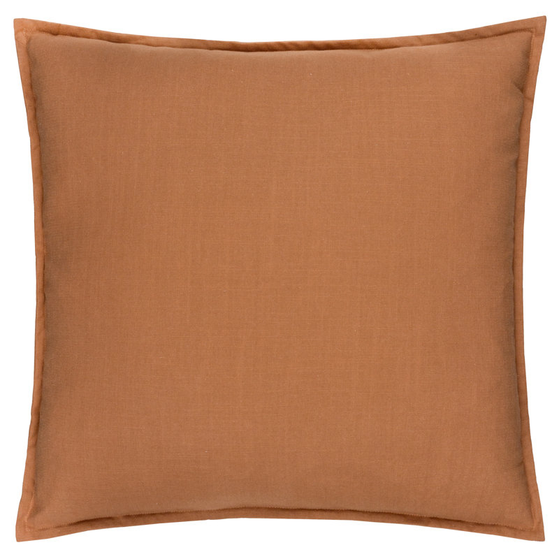 Slub Cotton Square Cushion, Brown, Pillow Cover Only - No Insert