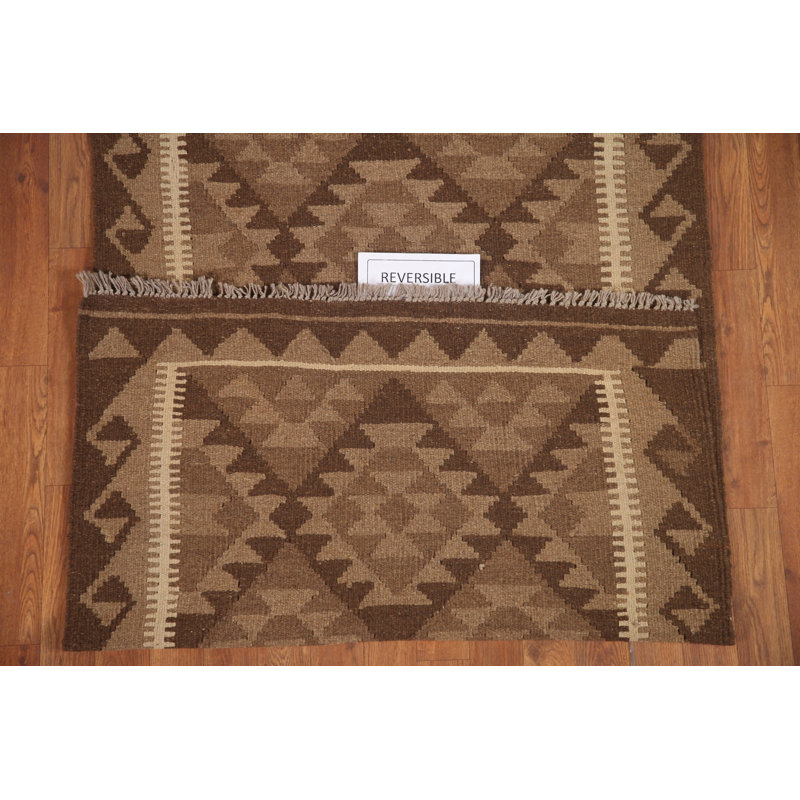 Brown Kilim Oriental Runner Rug 3x7