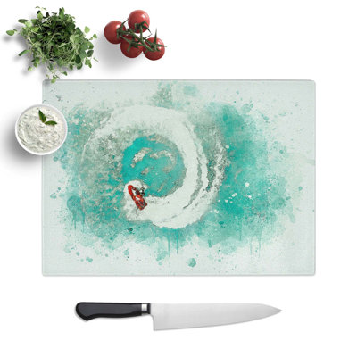 Glass Jet Ski Whirlpool On Bear Lake in Abstract Chopping Board