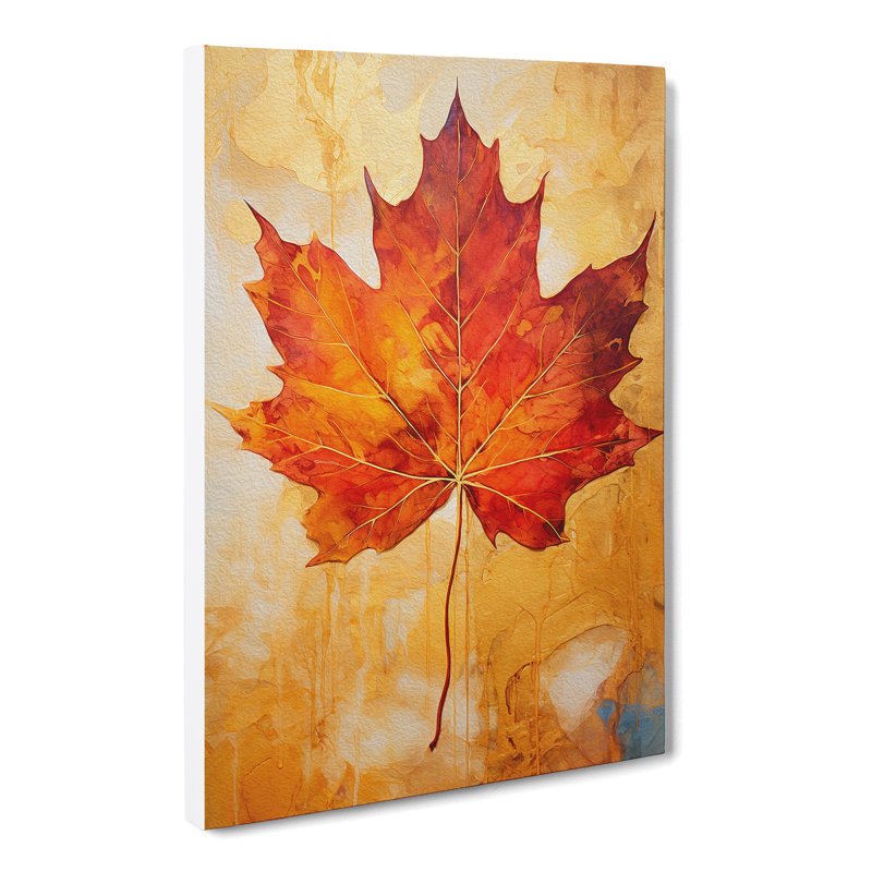 Leaf Gestural No.3 - Wrapped Canvas, 76cm H x 50cm W x 3cm D