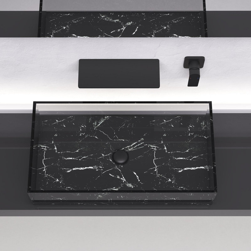 Waterfall Bathroom Sink Faucet, Matte Black