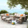 Charay 7 Piece - Outdoor Wicker Patio Set with Fire Pit Table & Swivel Chairs