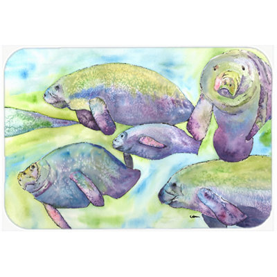 Caroline's Treasures Manatee Glass Cutting Board