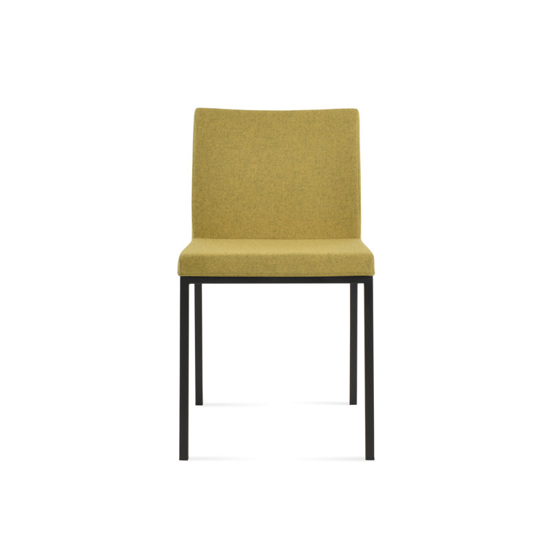 Chaise d'appoint en métal Aria, Noir, Laine ambre