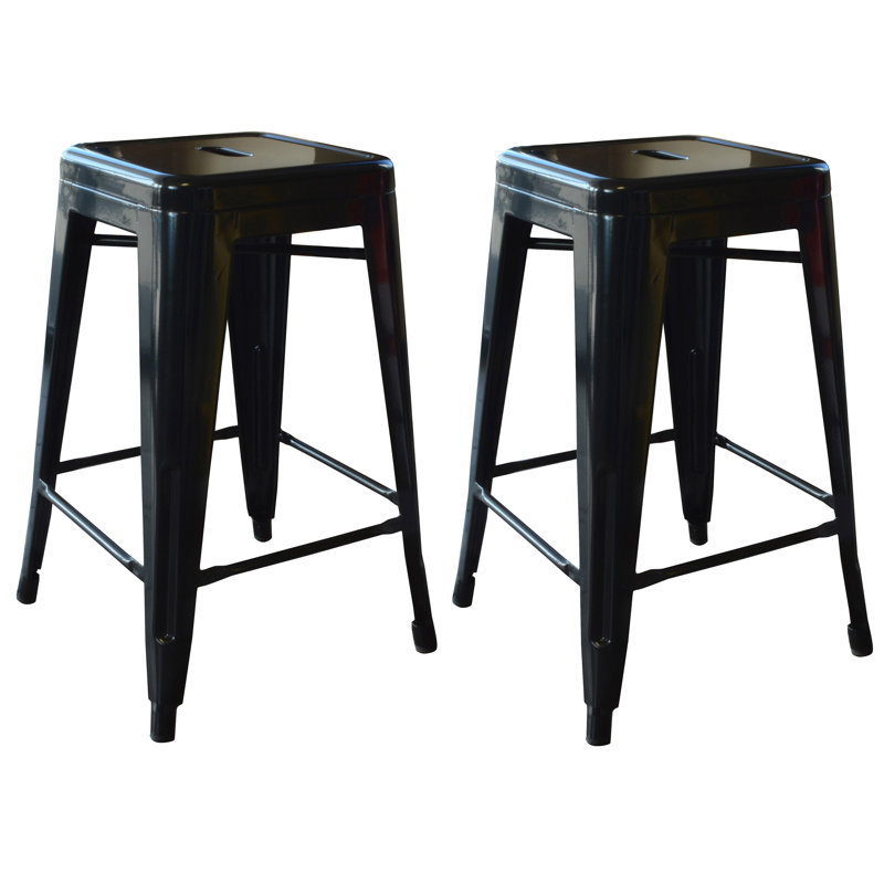 Natascha Counter Stool with Metal Frame, Black