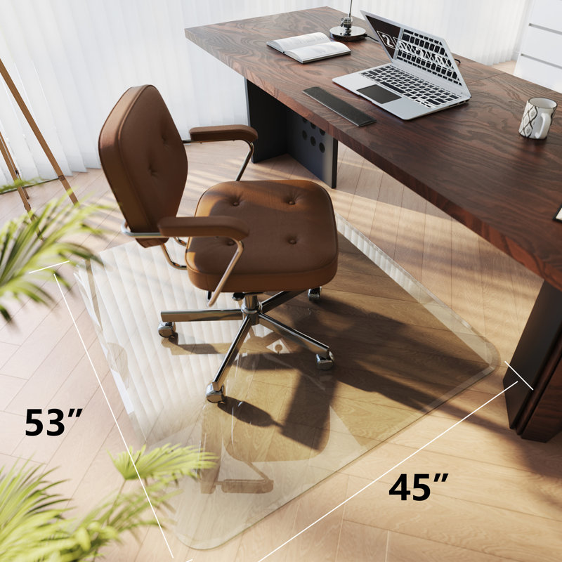 Premium Tempered Glass Chair Mat With Exclusive Beveled Edge, The Ultimate  In Office Elegance By Clearly Innovative, Office Chair Mat For Carpet Or