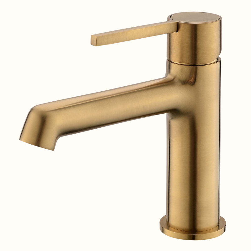 Robinet de salle de bain monocorps et monocommande, Or brossé
