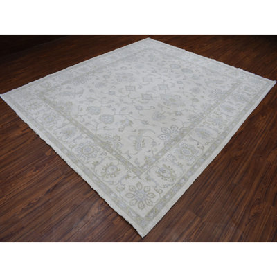 8'5" x 9'7" New Hand Knotted Ivory Wool Rectangle Oriental Rug - 08893298B1B5425EBC520818C091177E