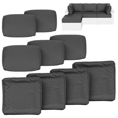Cartert 9 Pcs Outdoor Cushion Cover Set For 3" Outdoor Cushions And Patio Furniture Cushions,  Only Covers