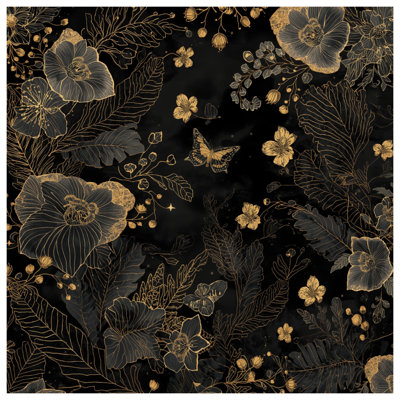 Tapis de bain papillon doré