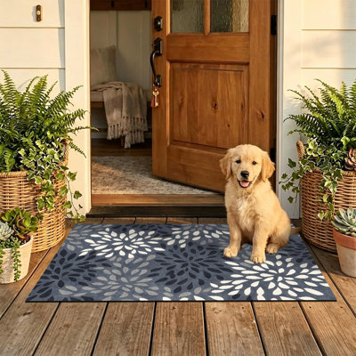  Tapis d'entrée antidérapant pour l'extérieur, 24 po x 36 po, pétale minimal