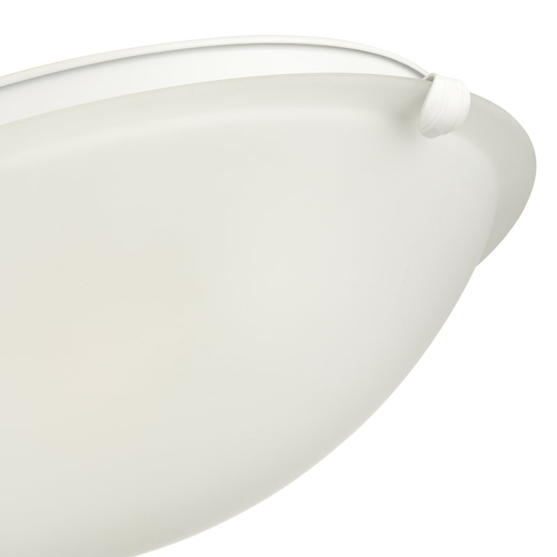 Plafonnier encastré en verre blanc à 2 lumières de 3,94 po Krisley, H 5,05 po x l 16 po
