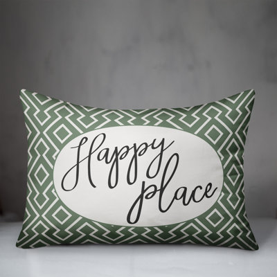 Happy Place Outdoor Rectangular Pillow Cover and Insert