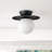 1-Light E12 Bulbs Black Finish Dimmable Semi-Flush Mount Light Fixture