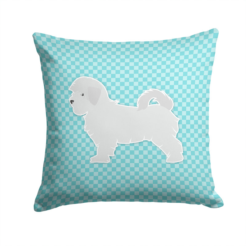 Coussin décoratif intérieur/extérieur maltais, H 14 po x l 14 po x P 3 po, Bleu