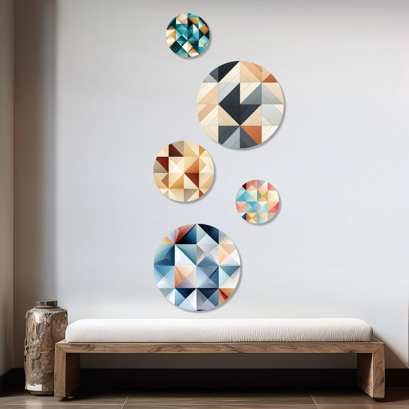 Corabell - ensemble d'art mural moderne géométrique rond de 5