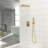 10 Inch Wall Mounted Shower - Gold Square Dual Head With Balance Valve And Nozzle System Handheld Option Feature For A Safe