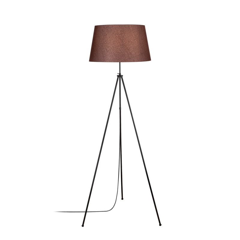 64.85'' Tripod Floor Lamp, Black, Brown