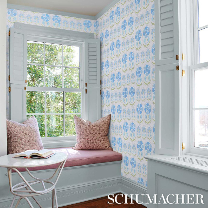 Anjuna Floral Wallpaper, Blue