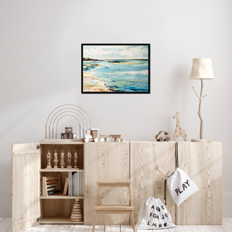 Beach Surf III by Karen Fields - Painting, Black Framed Paper Print, 34cm H x 50cm W