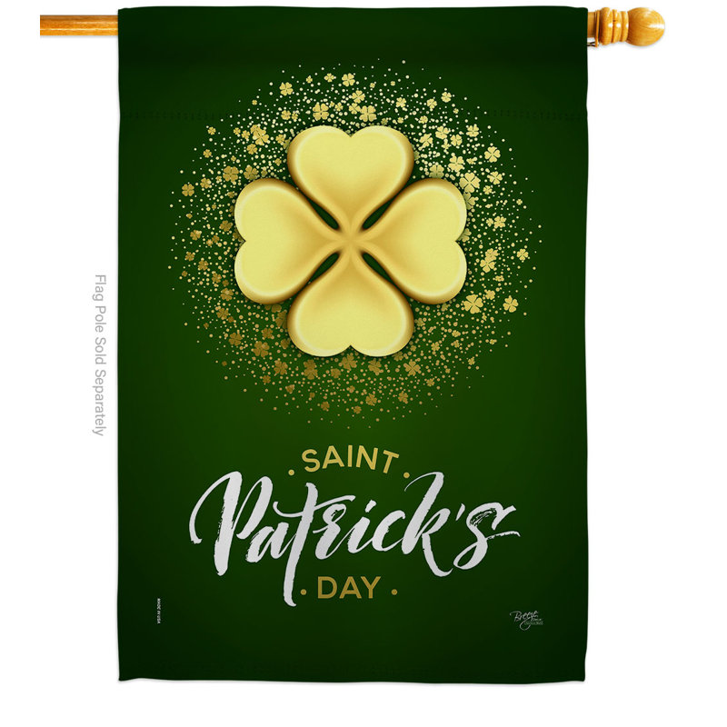 Double Sided 40'' H x 28'' W Polyester St. Patrick's Day House Flag