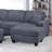Dark Gray Finish  Laf Loveseat With Usb Port Modern Style 5Pc Sectional Set Corner Wedge Armless Chair Cocktail Ottoman Raf Loveseat With Storage Primary Living Room-885976439