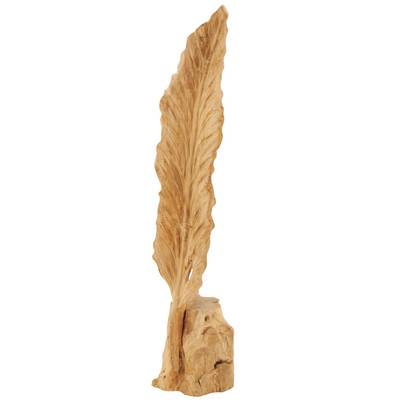Sculpture en bois de teck brun