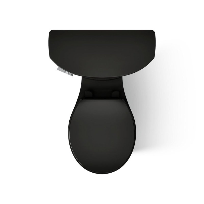 Cimarron® 1.28 GPF Water Efficient Round Two-Piece toilet (Seat Not Included), Black, Right-Hand