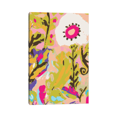 Toile en métal Steelerix - Boho rose floral II par Karen Fields