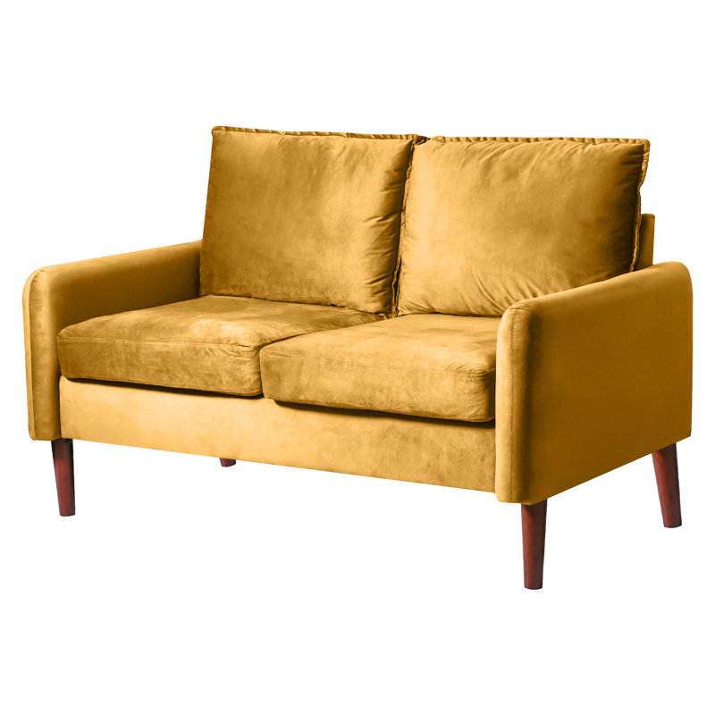 56" Velvet Sofa For Small Spaces, Compact Living Room & Apartment Furniture, Easy To Clean And Space Saving Design, Ginger