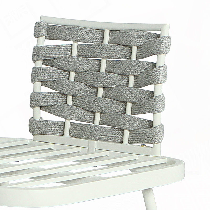 Causeuse et table d'extérieur, Gris clair, Blanc cassé