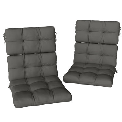 Coussin de chaise d'extérieur avec attaches, capitonné pour le jardin
