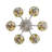 32" Wide Begonia 6 Light Chandelier