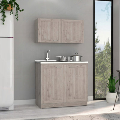 Zurich Cabinet Set with Stainless Steel Counter and Sink