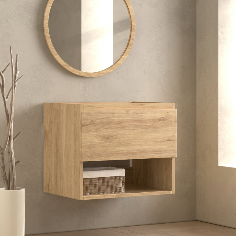 Meuble-lavabo Valdren 24 po avec rangement ouvert en chêne
