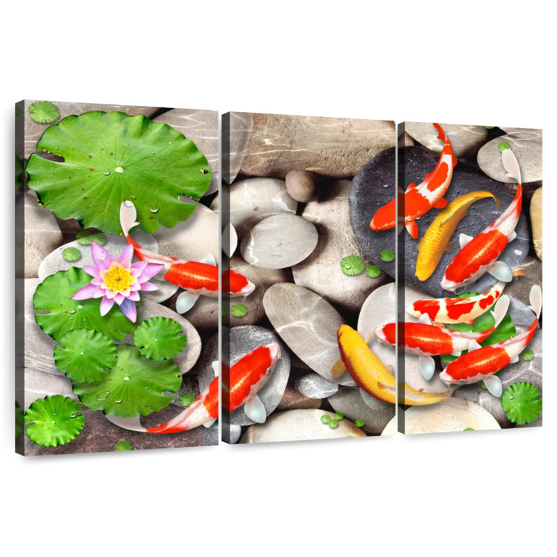 Brampt Pond With Koi, 42" H x 65" W