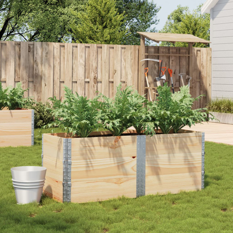 Corliss Wood Planter Box, 23.82" H x 59.06" W x 19.69" D, Natural