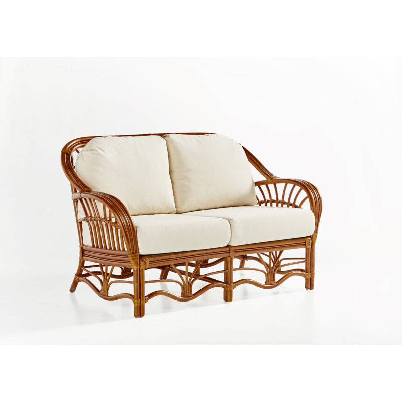 Acworth Upholstered 79'' Loveseat, Dening Greige Natural, Walnut
