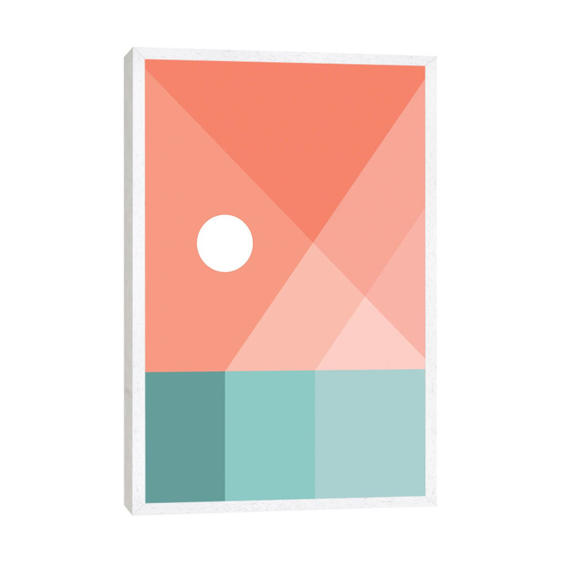 Geometric Landscape XII - Print on Canvas, White Framed, 66.04 cm H x 45.72 cm W