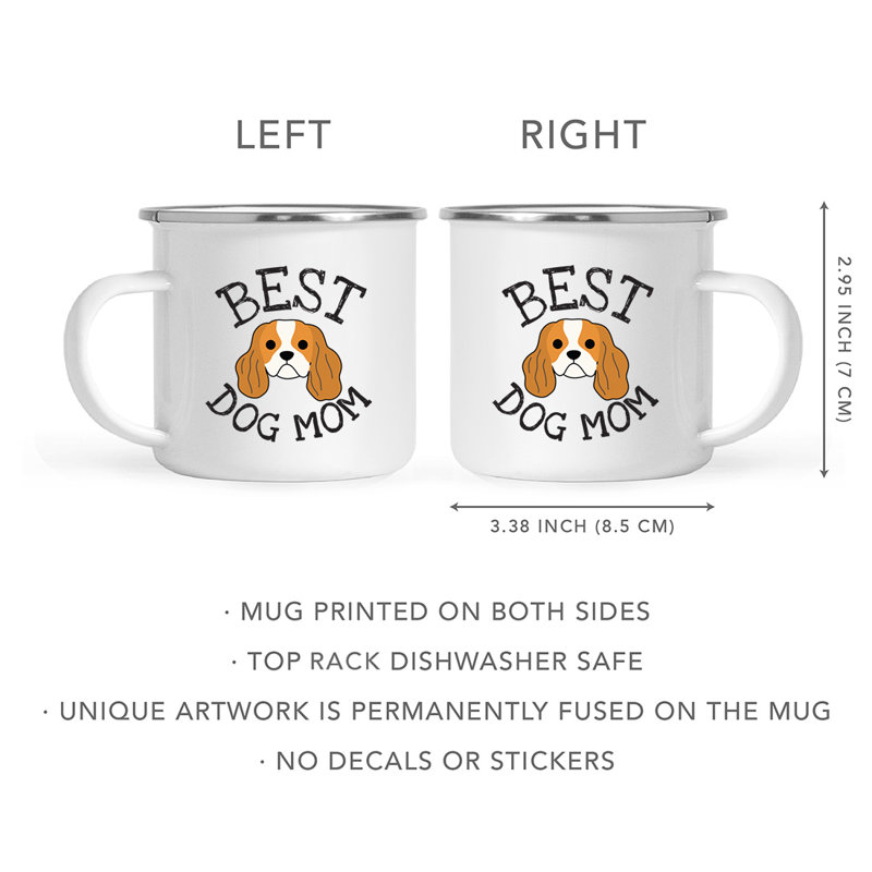 Tasse de camping Best Dog Mom, Épagneul Cavalier King Charles