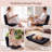 Floor Sofas & Couches with Back Support, 14-Position Adjustable Back, Thick Sponge Padding Black-969146083