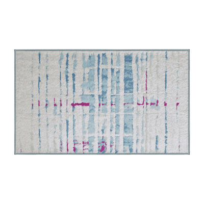Tapis bleu lavable à la machine
