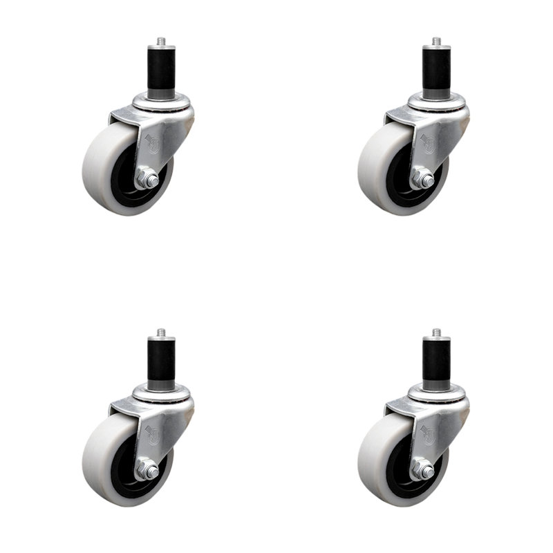 Thermoplastic Rubber Caster with Expanding Stem