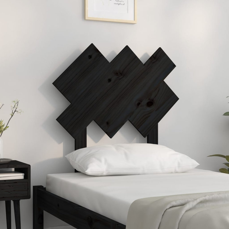 Kacey-May Solid Wood Panel Headboard, Black