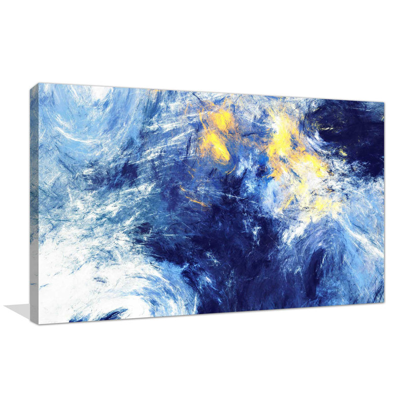 « deep ocean », reproduction de peinture à l’acrylique sur toile tendue, H 24 po x l 40 po x P 1,5 po