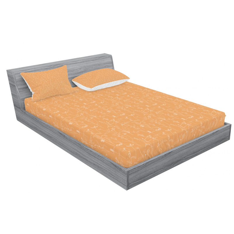 Microfiber Floral Sheet Set, Queen Sheet Set with Fitted Sheet