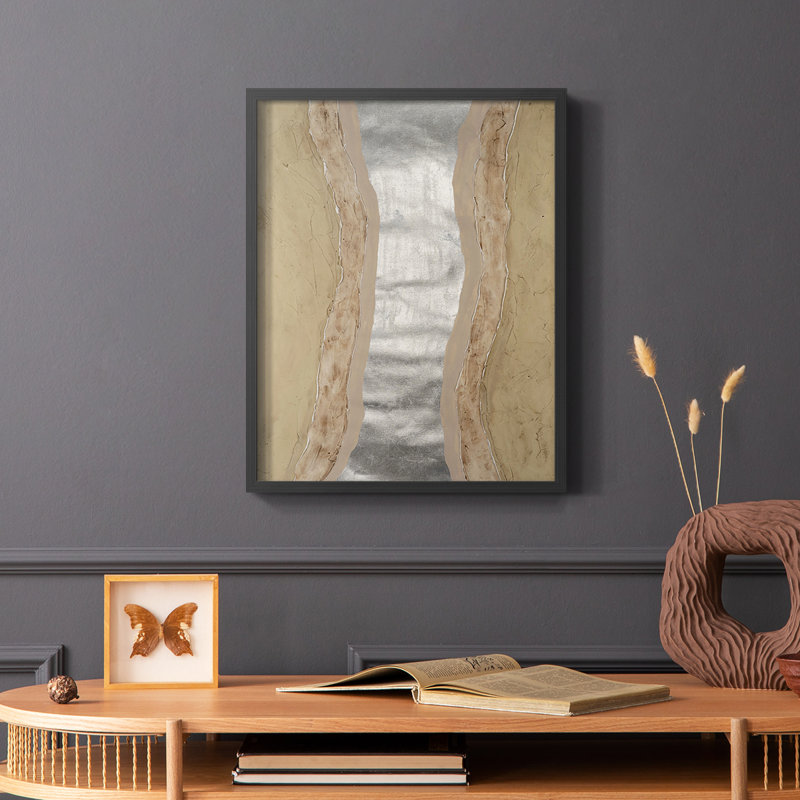 «Silver Lake II», reproduction encadrée - bois massif, Cadre simple noir, H 28 po x l 22 po